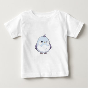 T-shirt Pour Bébé Mignon Kawaii Oiseau Grassouillet Dessin Animé - P