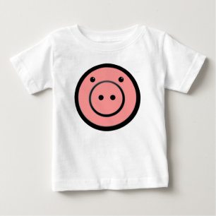 T-shirt Pour Bébé Mignon Kawaii Rose Porc Illustration Vectorielle
