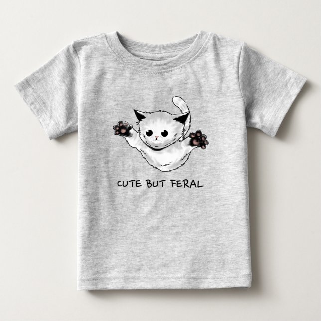 T-shirt Pour Bébé Mignon Mais Sauvage  (Devant)