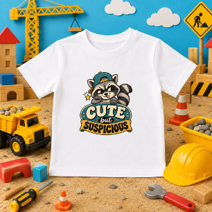T-shirt Pour Bébé Mignon mais Suspect bébé drôle rétro raton laveur