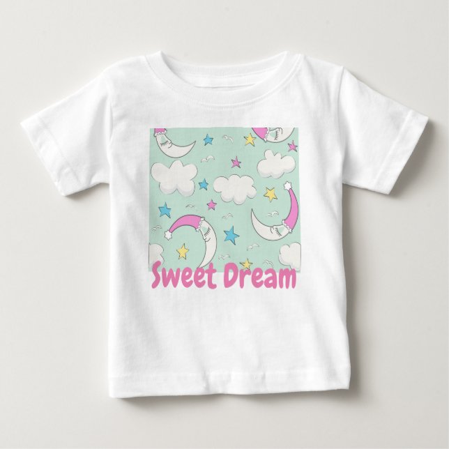 T-shirt Pour Bébé mignon nuage lune étoiles bébé t-shirt (Devant)