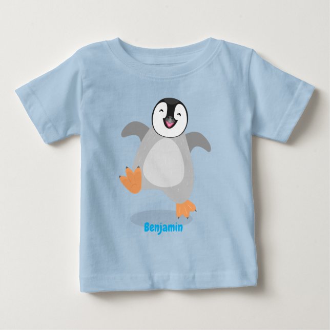 T-shirt Pour Bébé Mignon poussin manchot empereur de dessin animé he (Devant)