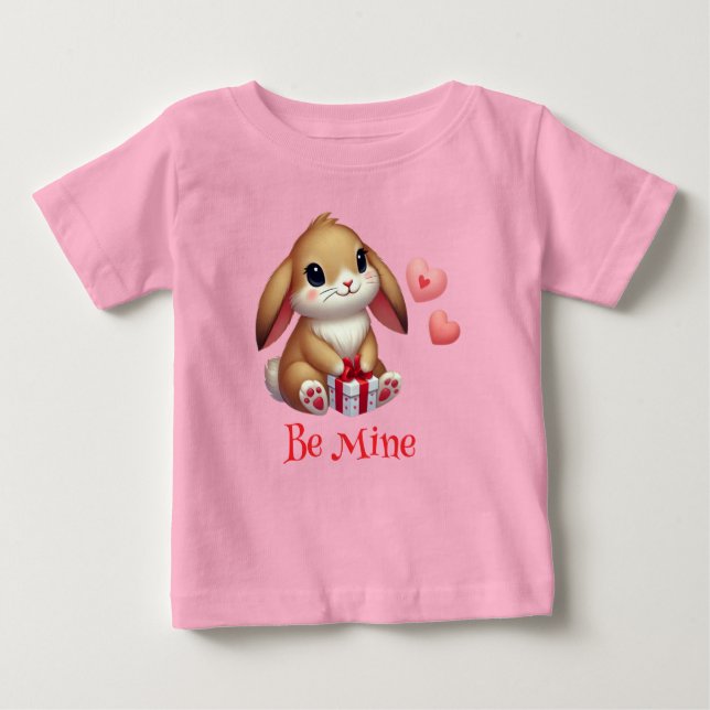 T-shirt Pour Bébé Mignon, sois mien lapin de la Saint-Valentin (Devant)
