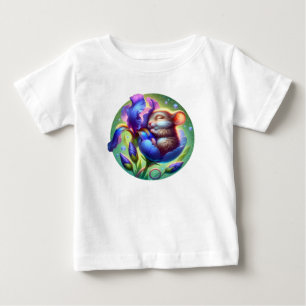 T-shirt Pour Bébé Mignon Souris Dormante Bébé Animal 