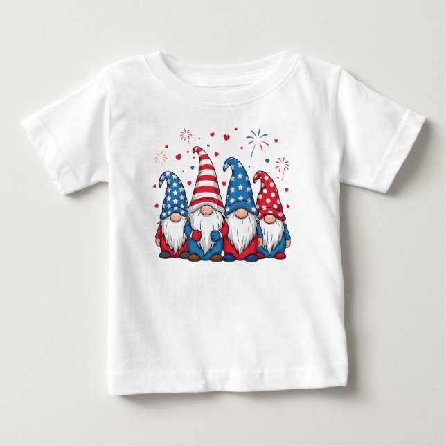 T-shirt Pour Bébé Mignon Sweatshirt Gnomes de Dessin Animé USA Améri (Devant)
