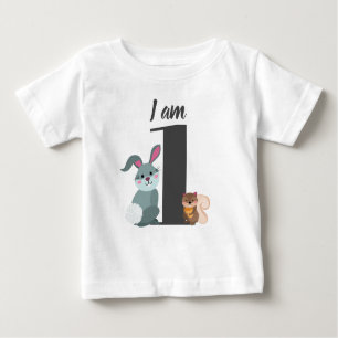 T-shirt Pour Bébé Mignonne 1er Anniversaire Lapin D'Écureuil