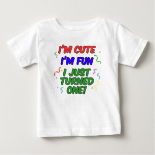 T-shirt Pour Bébé Mignonne, Amusante, Juste Tournée Une