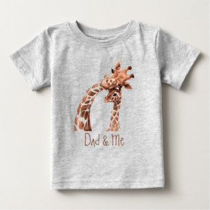 T-shirt Pour Bébé Mignonne Aquarelle Giraffe Papa & Me Baby Bodysuit