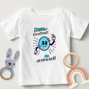 T-shirt Pour Bébé Mignonne Bleu Léger Trouble N'Avait Jamais L'Air A