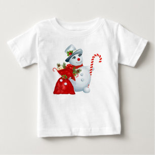 T-shirt Pour Bébé Mignonne bonhomme de neige de Noël