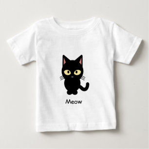 T-shirt Pour Bébé Mignonne chatte noir caricature chatte bébé chem