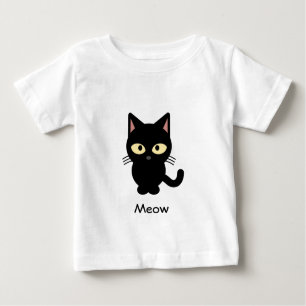 T-shirt Pour Bébé Mignonne chatte noir caricature chatte bébé chemis
