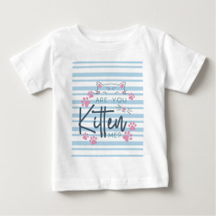 T-shirt Pour Bébé Mignonne chatte - "Tu M'As Chatté ?" Graphique drô
