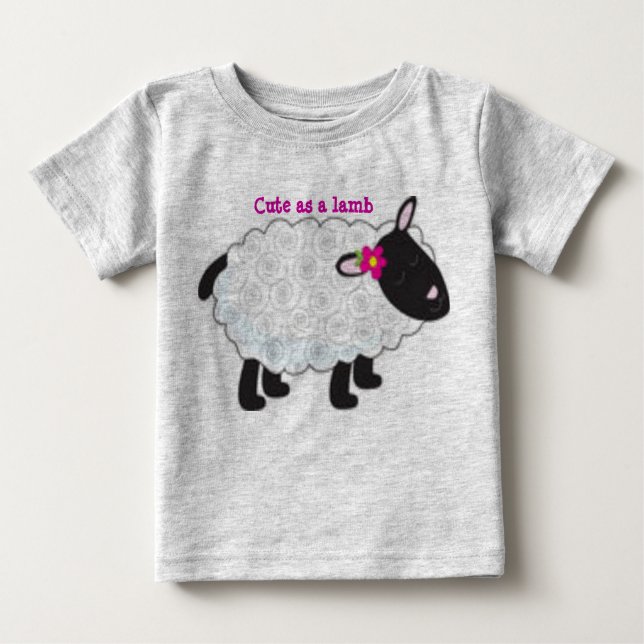 T-shirt Pour Bébé Mignonne comme saigneuse pour bébé d'agneau (Devant)