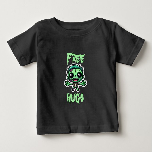 T-shirt Pour Bébé Mignonne, drôle de zombie (Devant)