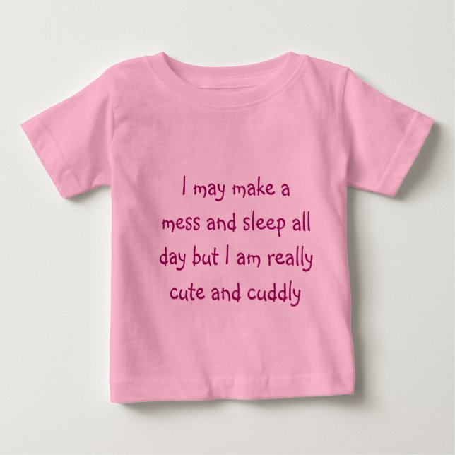 T-shirt Pour Bébé Mignonne et câlée (Devant)