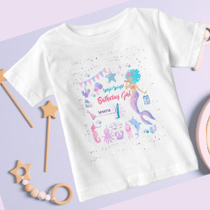 T-shirt Pour Bébé Mignonne fille Whimsical Mermaid 1er anniversaire