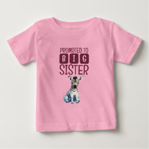 T-shirt Pour Bébé Mignonne grande soeur zèbre rose