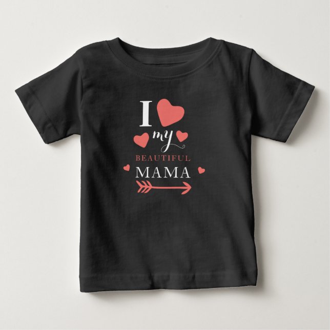 T-shirt Pour Bébé Mignonne J'aime ma belle maman (Devant)
