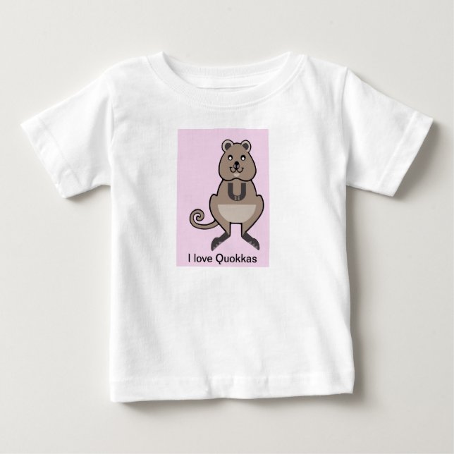 T-shirt Pour Bébé Mignonne - J'aime QUOKKAS - Faune - Nature - (Devant)