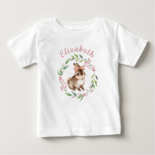 T-shirt Pour Bébé Mignonne lapin de Pâques Premier anniversaire Baby