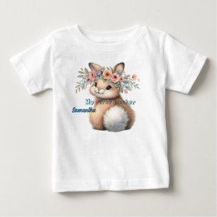 T-shirt Pour Bébé Mignonne lapin de Pâques Première Pâques. Modifiab