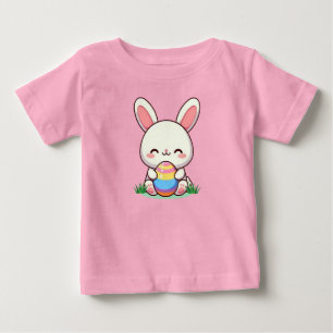 T-shirt Pour Bébé Mignonne lapin de printemps/Pâques avec oeuf