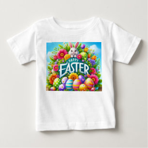 T-shirt Pour Bébé Mignonne lapin de printemps/Pâques avec oeuf