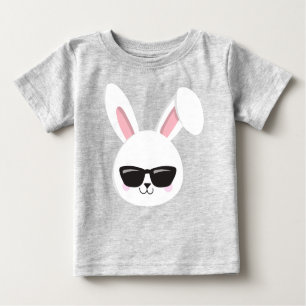 T-shirt Pour Bébé Mignonne Lapin, Lapin Blanc, Lapin Avec Lunettes D