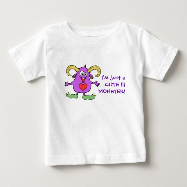 T-shirt Pour Bébé Mignonne Lil Monster ! (Devant)