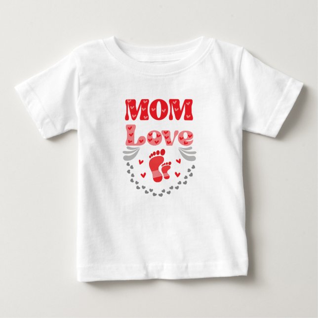T-shirt Pour Bébé Mignonne Maman Amour (Devant)