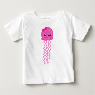 T-shirt Pour Bébé Mignonne méduse, Petite méduse, méduse rose