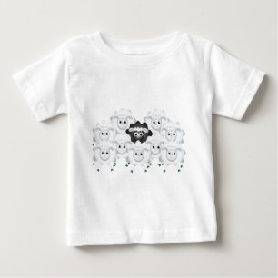 T-shirt Pour Bébé Mignonne mouton noir de la famille