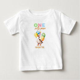 T-shirt Pour Bébé Mignonne One Silly Goose Genre Neutre 1er Annivers