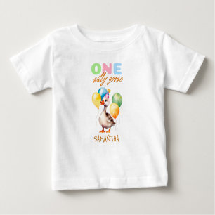 T-shirt Pour Bébé Mignonne One Silly Goose Genre Neutre 1er Annivers