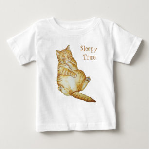 T-shirt Pour Bébé mignonne photo de chat gingembre endormi comme un