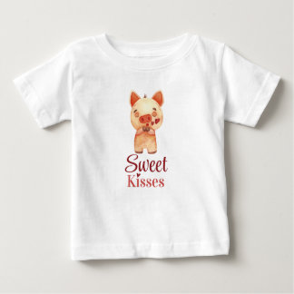 T-shirt Pour Bébé Mignonne Piggy. Envoi de baisers sucrés Baisers