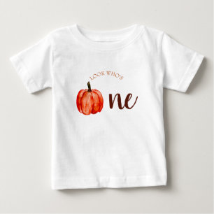 T-shirt Pour Bébé Mignonne Regardez qui est une aquarelle citrouille