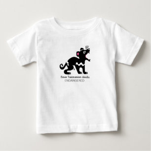 T-shirt Pour Bébé Mignonne Save TASMANIAN DEVILS - Australie - Faune