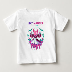 T-shirt Pour Bébé Mignonne sorcière de chauve-souris rose invoquant
