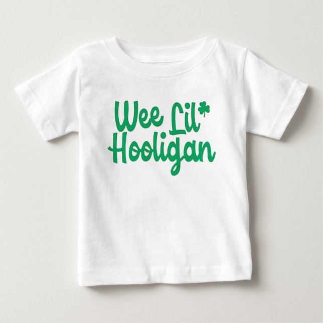 T-shirt Pour Bébé Mignonne Wee Lil Hooligan St Patrick's Day (Devant)