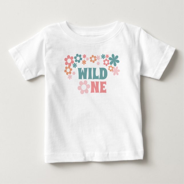 T-shirt Pour Bébé Mignonne Wild One Girl 1er anniversaire (Devant)