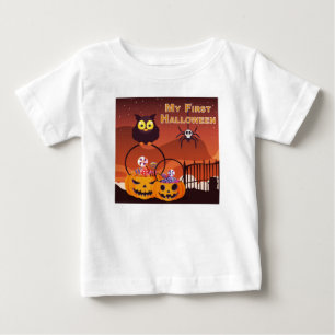 T-shirt Pour Bébé Mignonnement Mignon “Mon Premier Halloween”