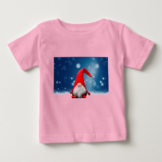 T-shirt Pour Bébé Mignonnes Etoiles de neige Père Noël Noël (Devant)