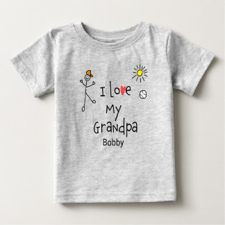 T-shirt Pour Bébé Mignonnes Garçons J'aime Mon grand-père Baby Tee