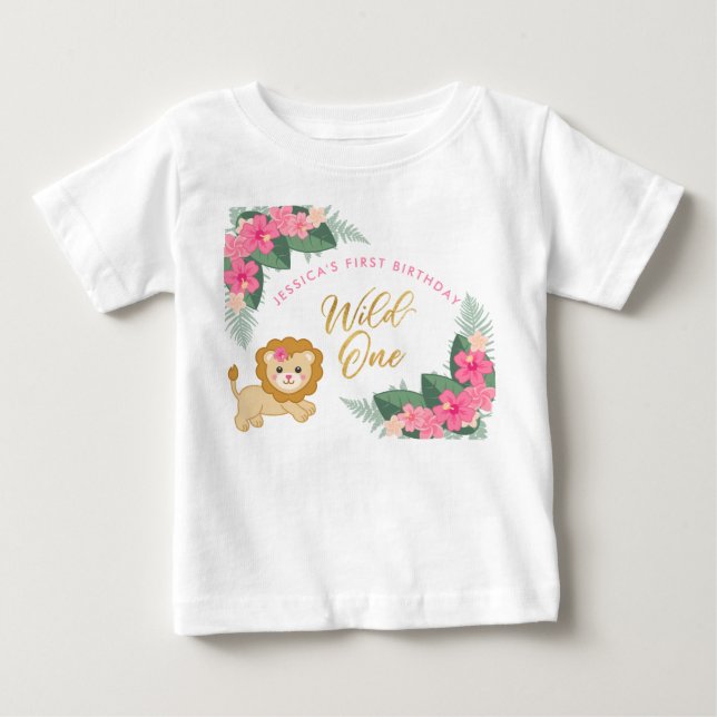 T-shirt Pour Bébé Mignonnes safari filles sauvages une (Devant)