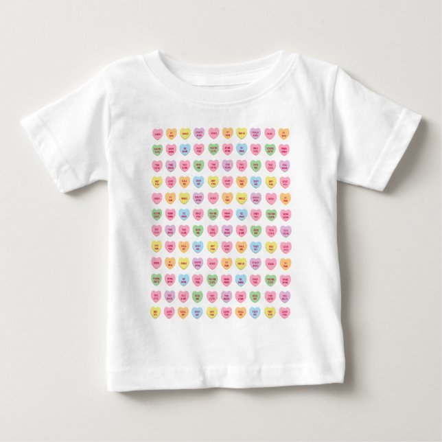 T-shirt Pour Bébé Mignons cœurs de bonbon de conversation personnali (Devant)