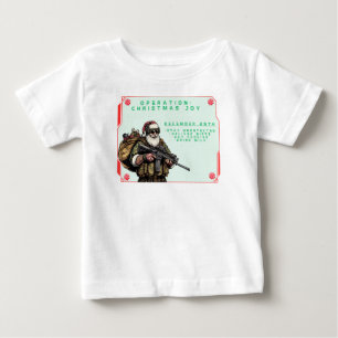 T-shirt Pour Bébé Militaire amusant/Père Noël de Noël
