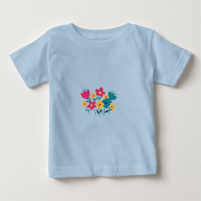 T-shirt Pour Bébé mimimalist flower  (Devant)