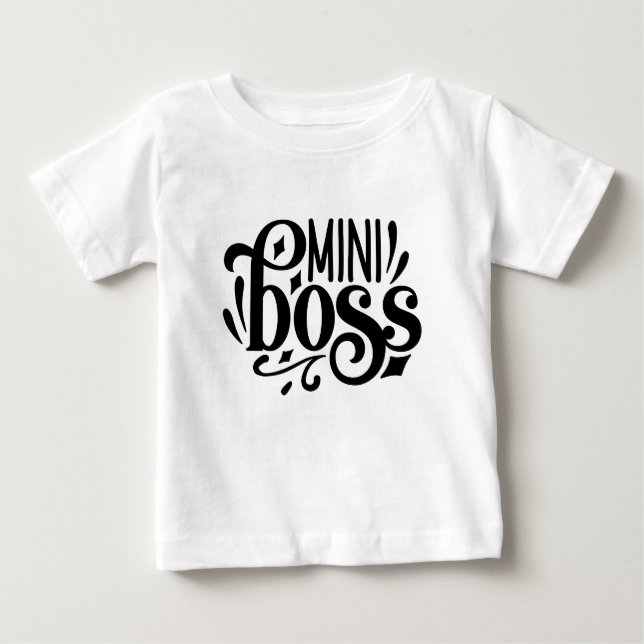 T-shirt Pour Bébé Mini Boss, chef de bébé (Devant)
